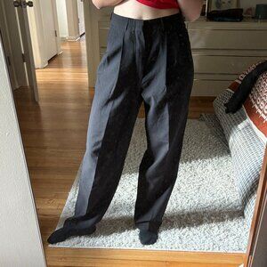 Vintage Black Pleated Trousers